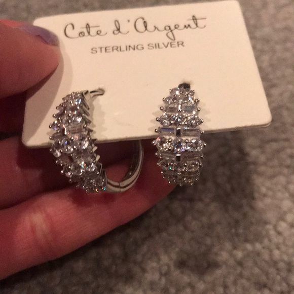 NWOT Cate d’ Argent Sterling Silver Earrings - Picture 2 of 3